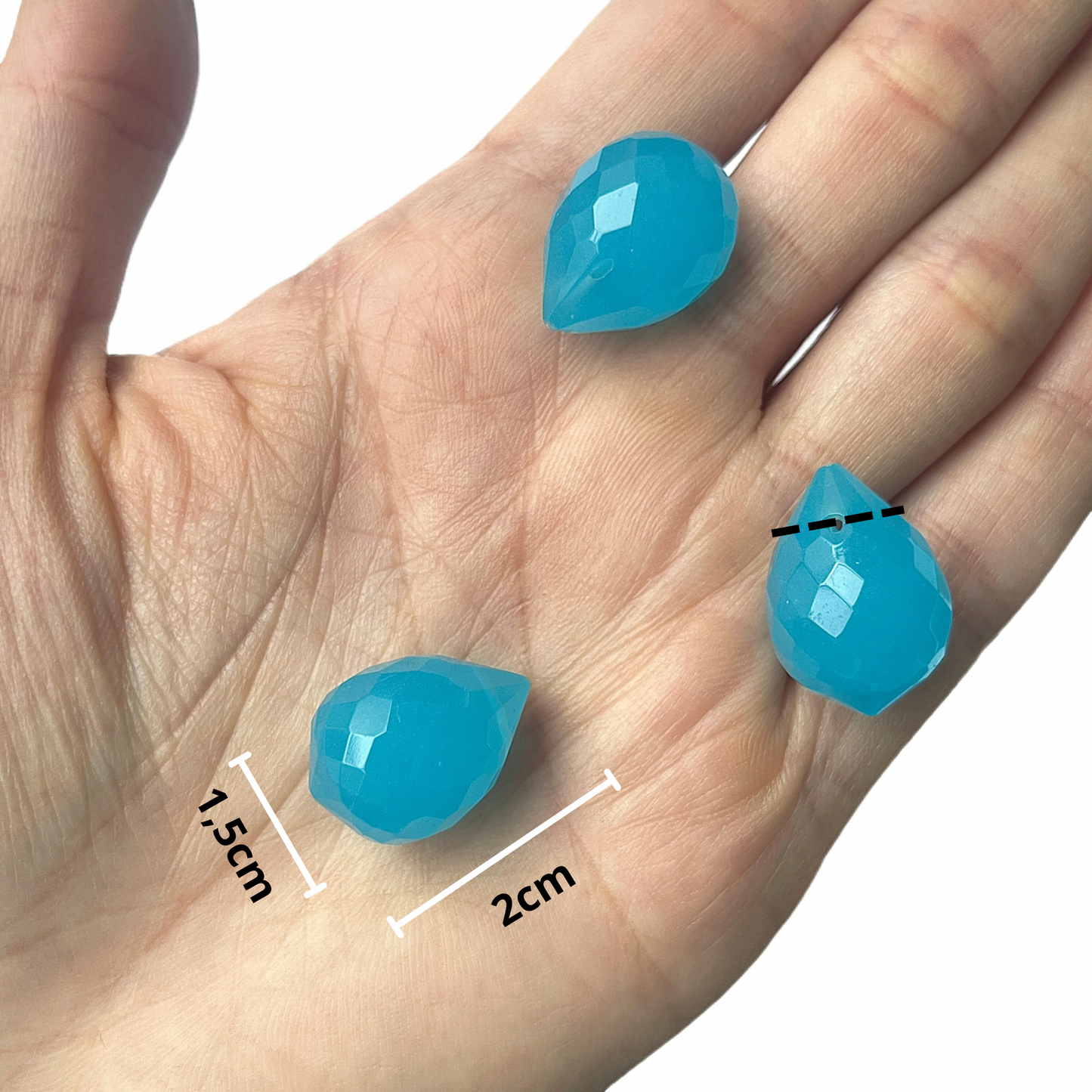 Jade Azul - Gota Facetada Mediana 💧