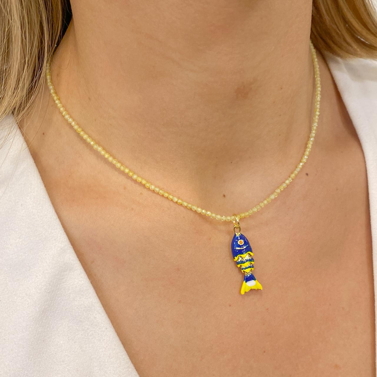 Collar CRAMBY Pez Pequeño Azul Oscuro