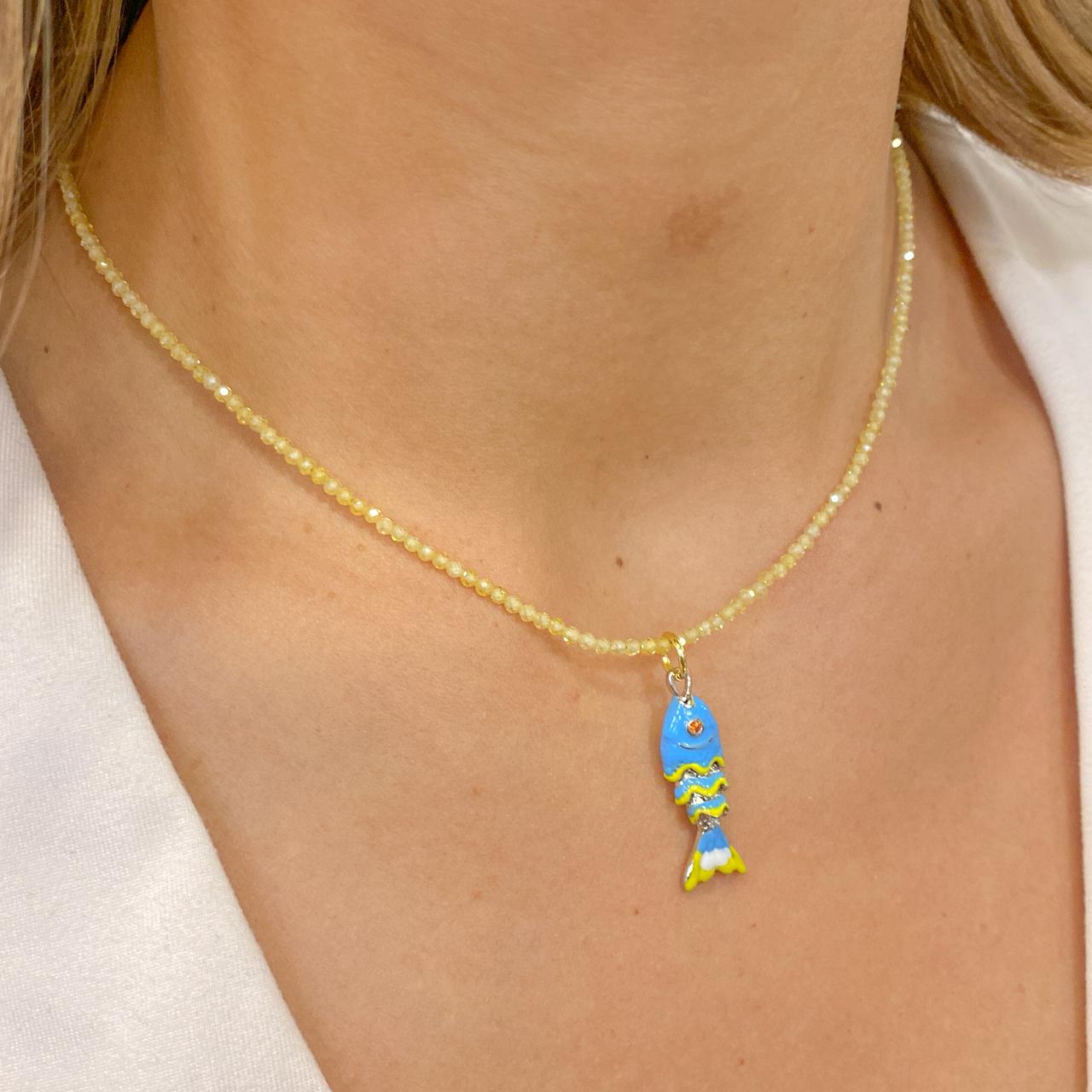 Collar CRAMBY Pez Pequeño Turquesa