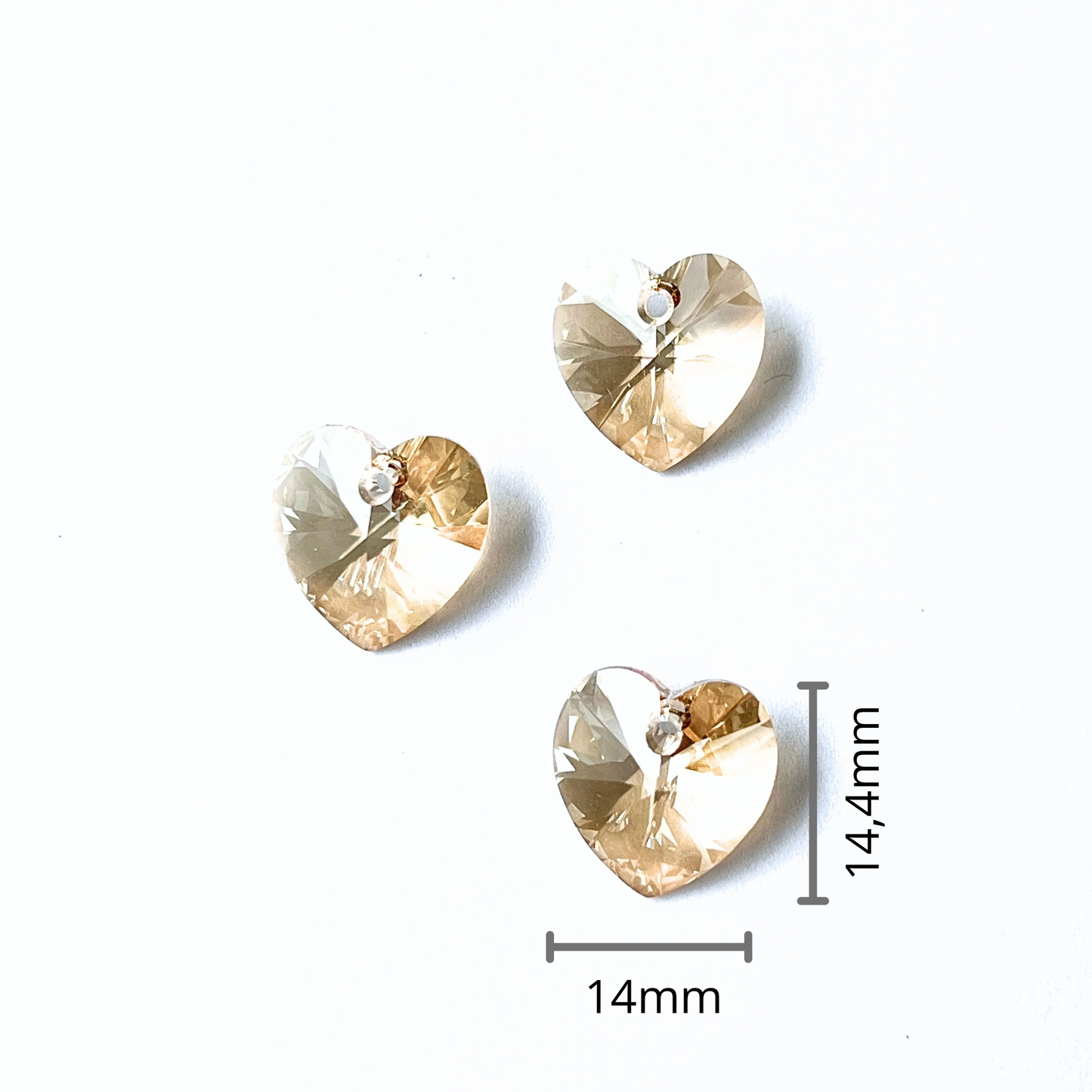 Corazón Swarovski 6228 Crystal Golden Shadow 14,4mmx14mm