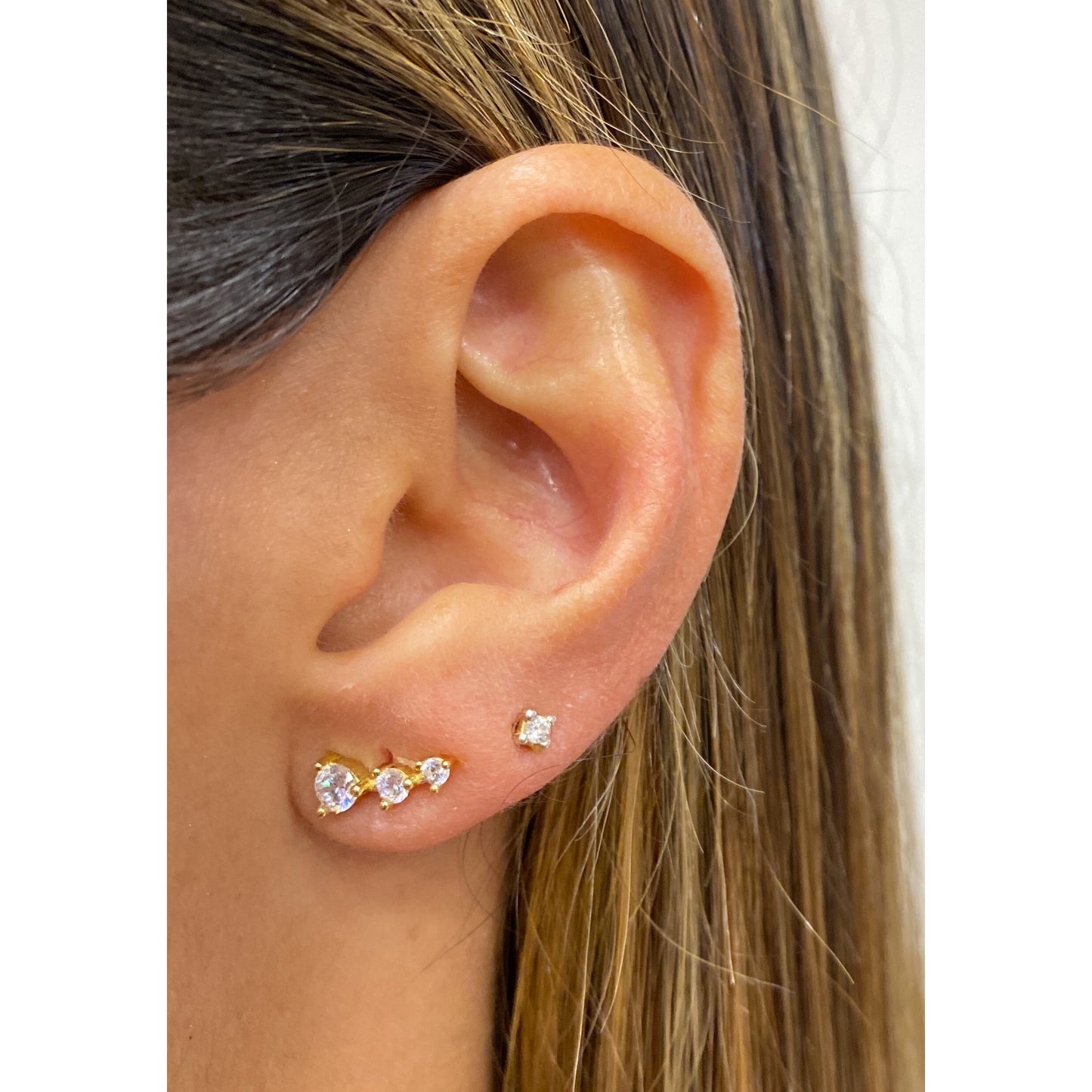 Aretes VILKA Clear Dorado
