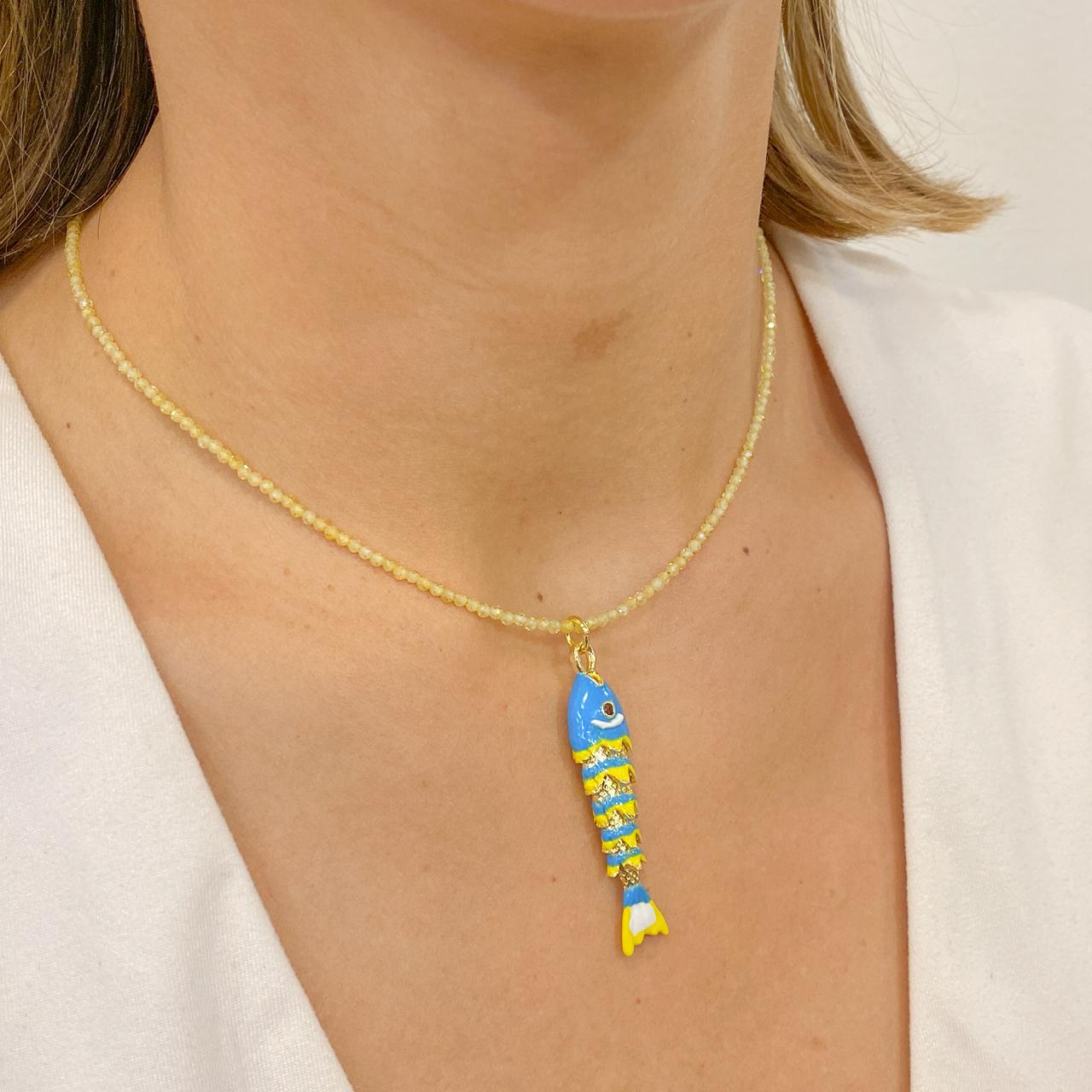 Collar CRAMBY Pez Grande Turquesa