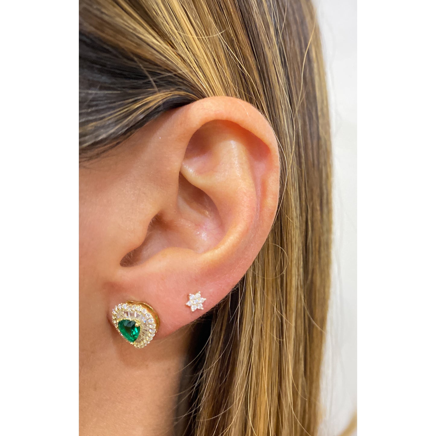 Aretes VADUR Dorado-Verde