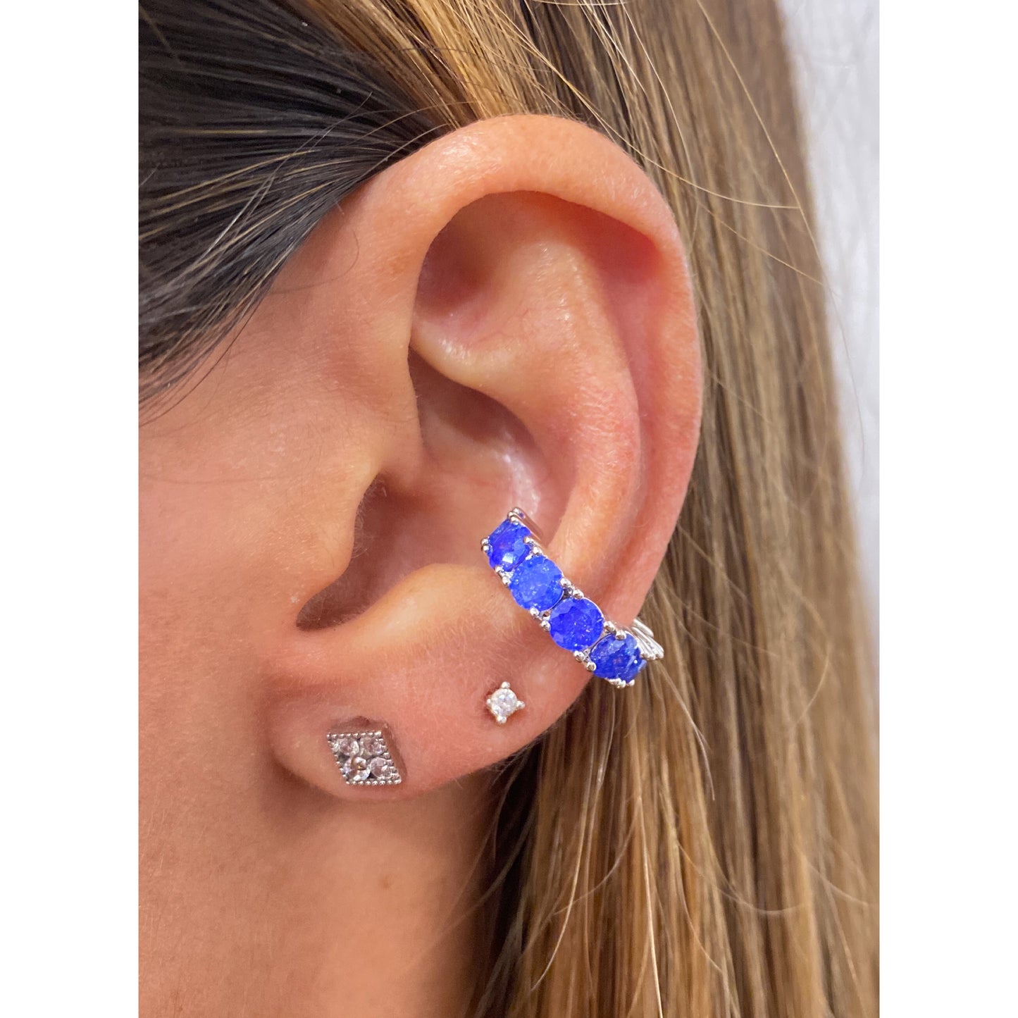 Earcuff UNAY Azul Rey Craquelado