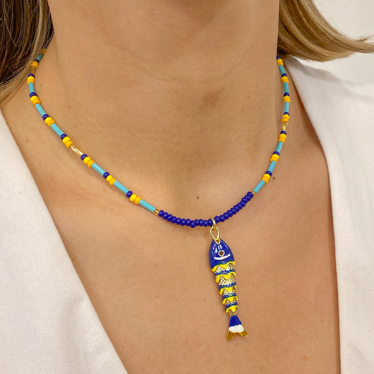 Collar FANZER Pez Grande Azul Oscuro
