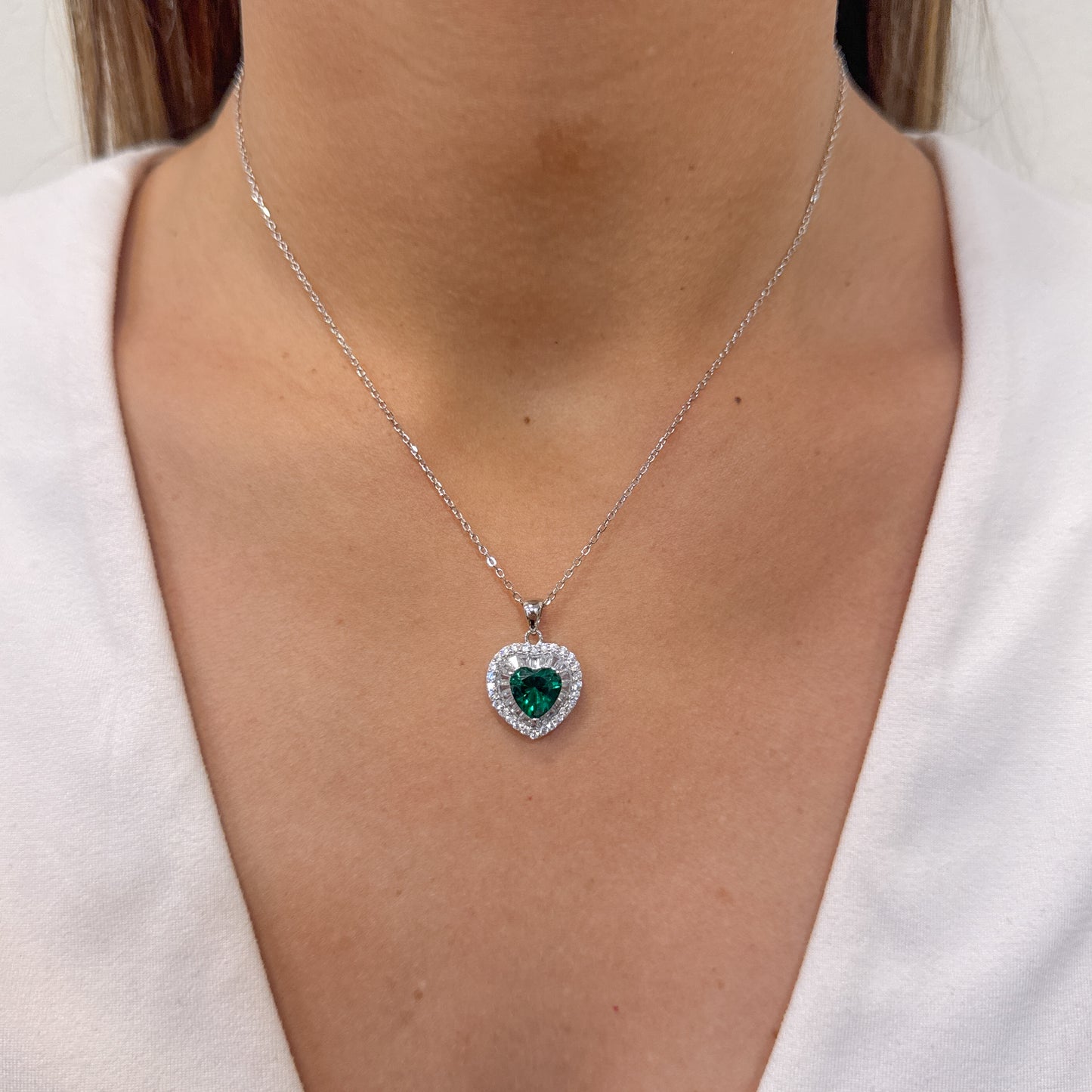 Collar LEMNA Verde - Plateado