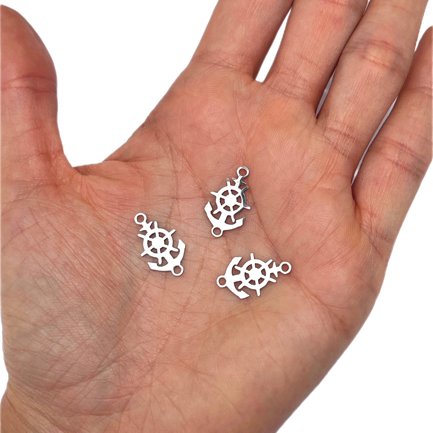 Dije Pulsera Timón Acero 1cm*1,9cm