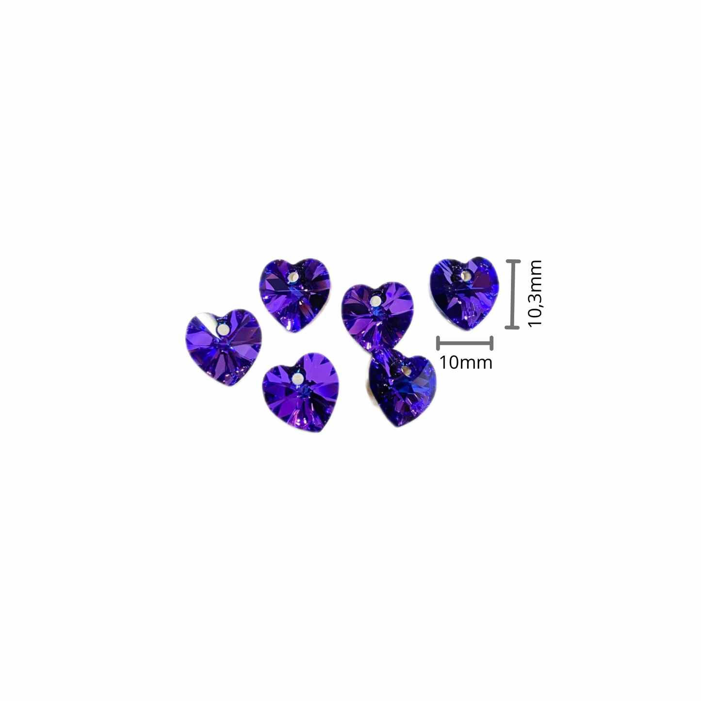 Corazón Swarovski 6228 Crystal Heliotropie 10.3x10mm