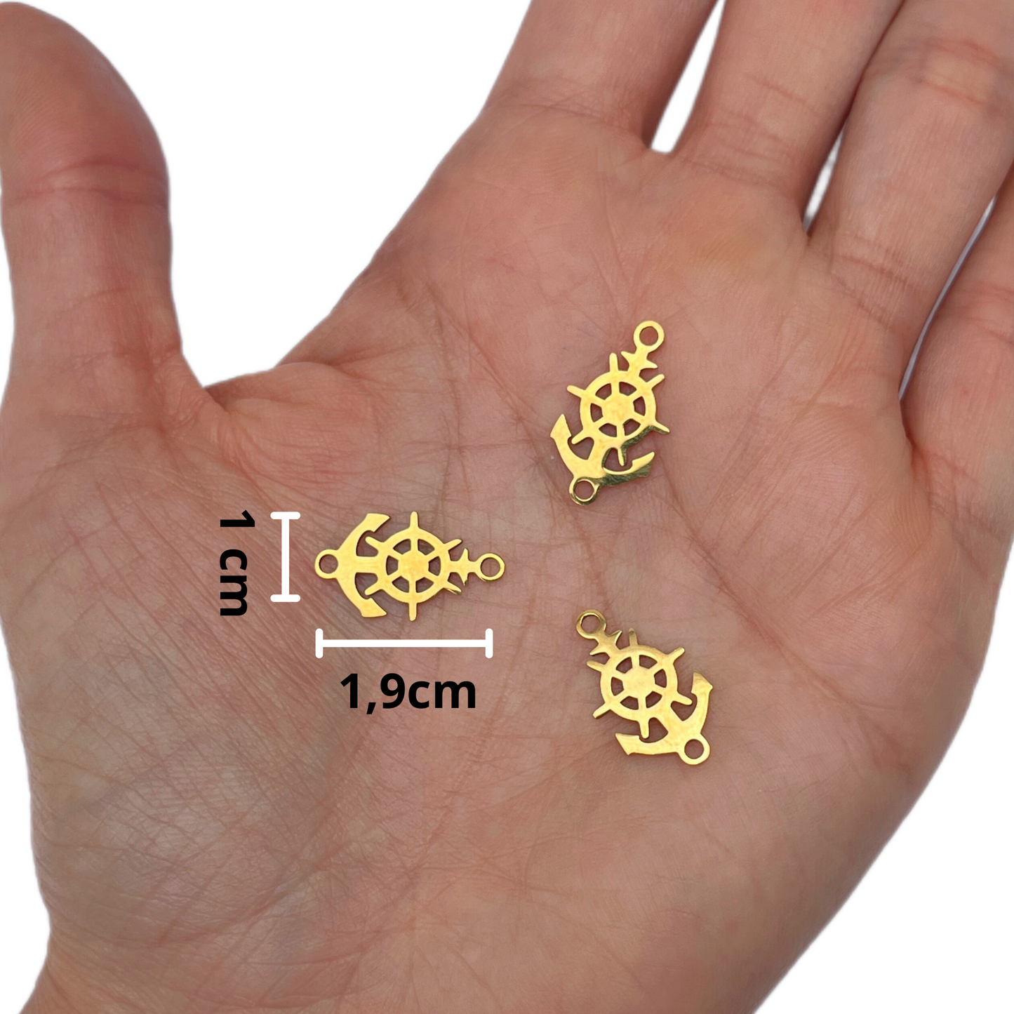 Dije Pulsera Timón Acero 1cm*1,9cm