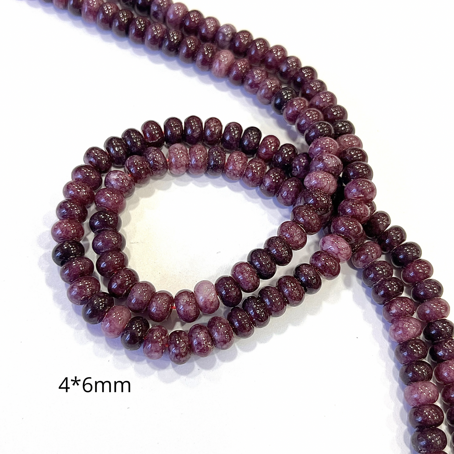 Sarta Rondela Jade Vinotinto 4*6mm