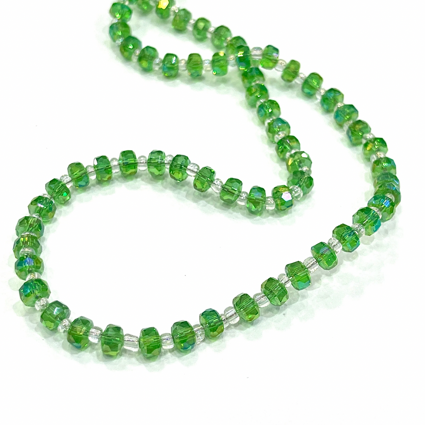 Sarta Murano Cilindro Verde limón 6*4mm