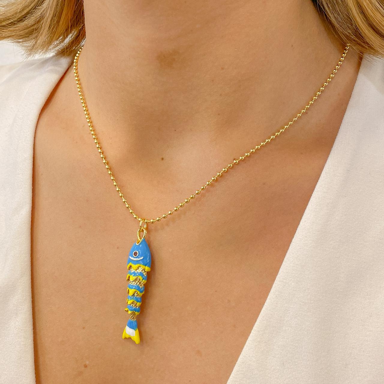 Collar ENURI Pez Grande Turquesa