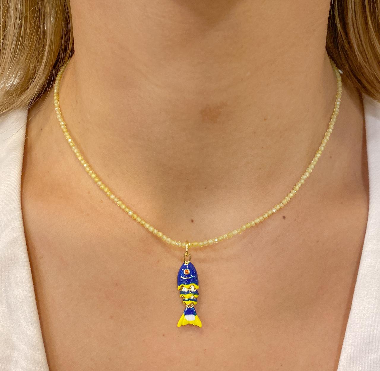 Collar CRAMBY Pez Pequeño Azul Oscuro