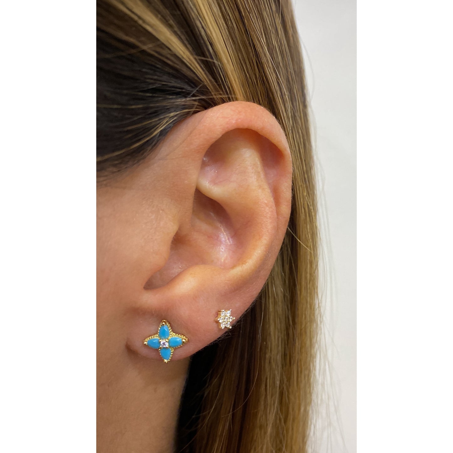 Aretes ADEKI Dorado-Turquesa