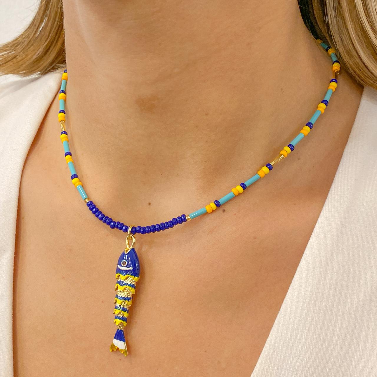 Collar FANZER Pez Grande Azul Oscuro