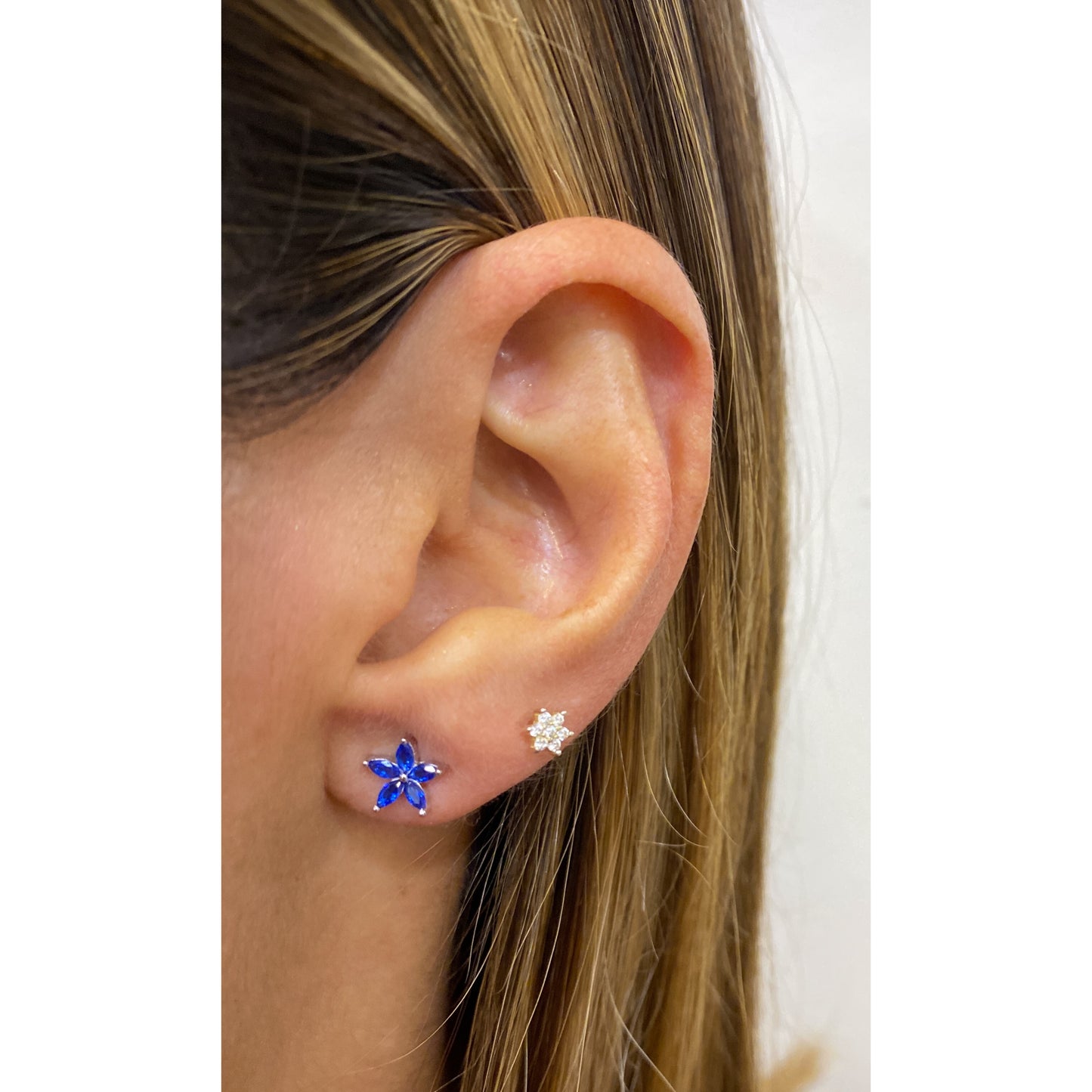 Aretes PRUKI Plateado-Azul