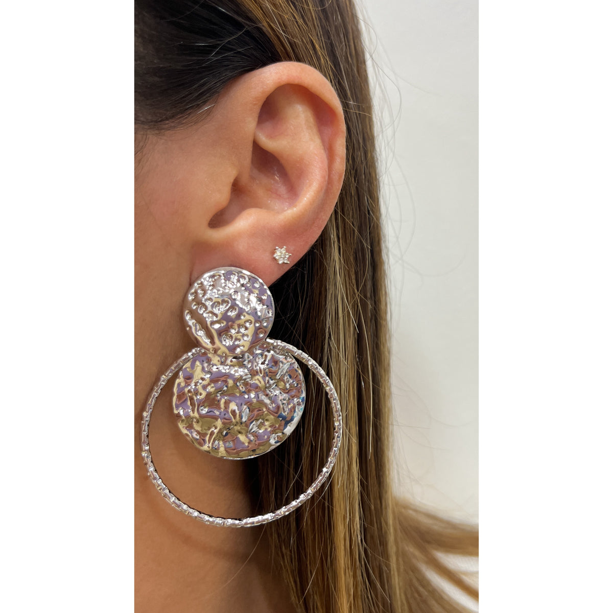 Aretes YUXY Plateados