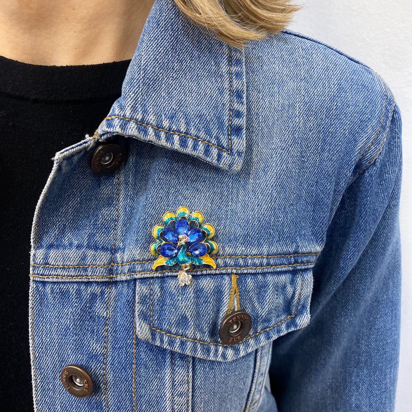 Prendedor TUACO Azul Tornasol🦚