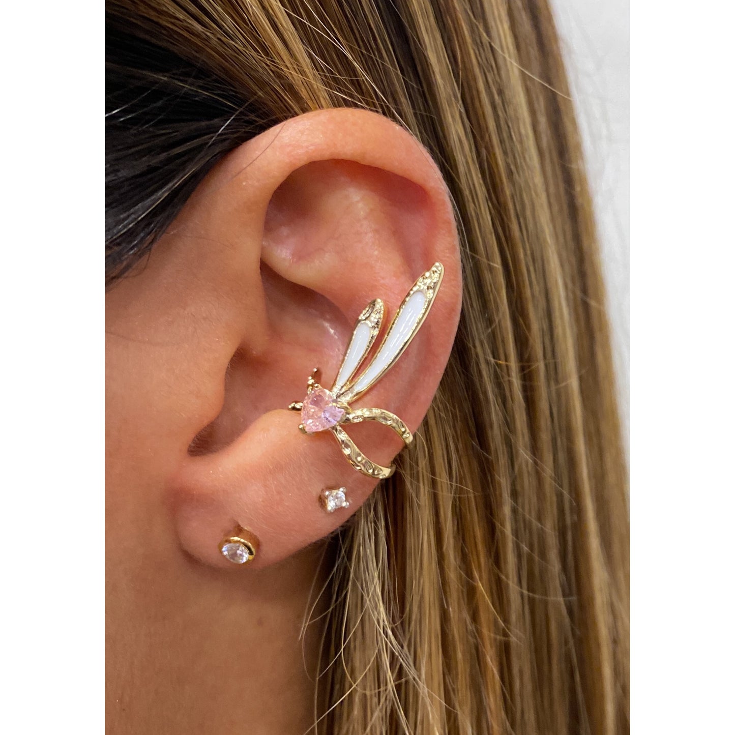 Earcuff FRETU Rosado (Oreja Izquierda)