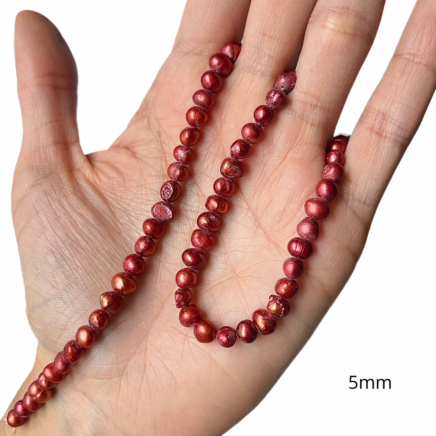 Sarta Perla Natural-Rojiza 5mm