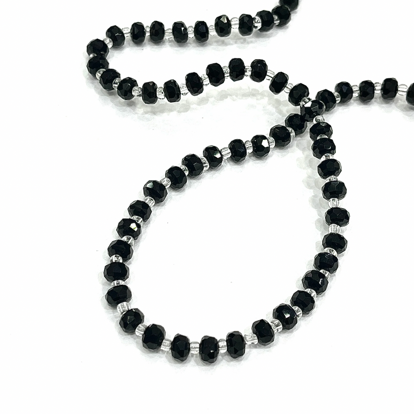 Sarta Murano Cilindro Negro 6*4mm