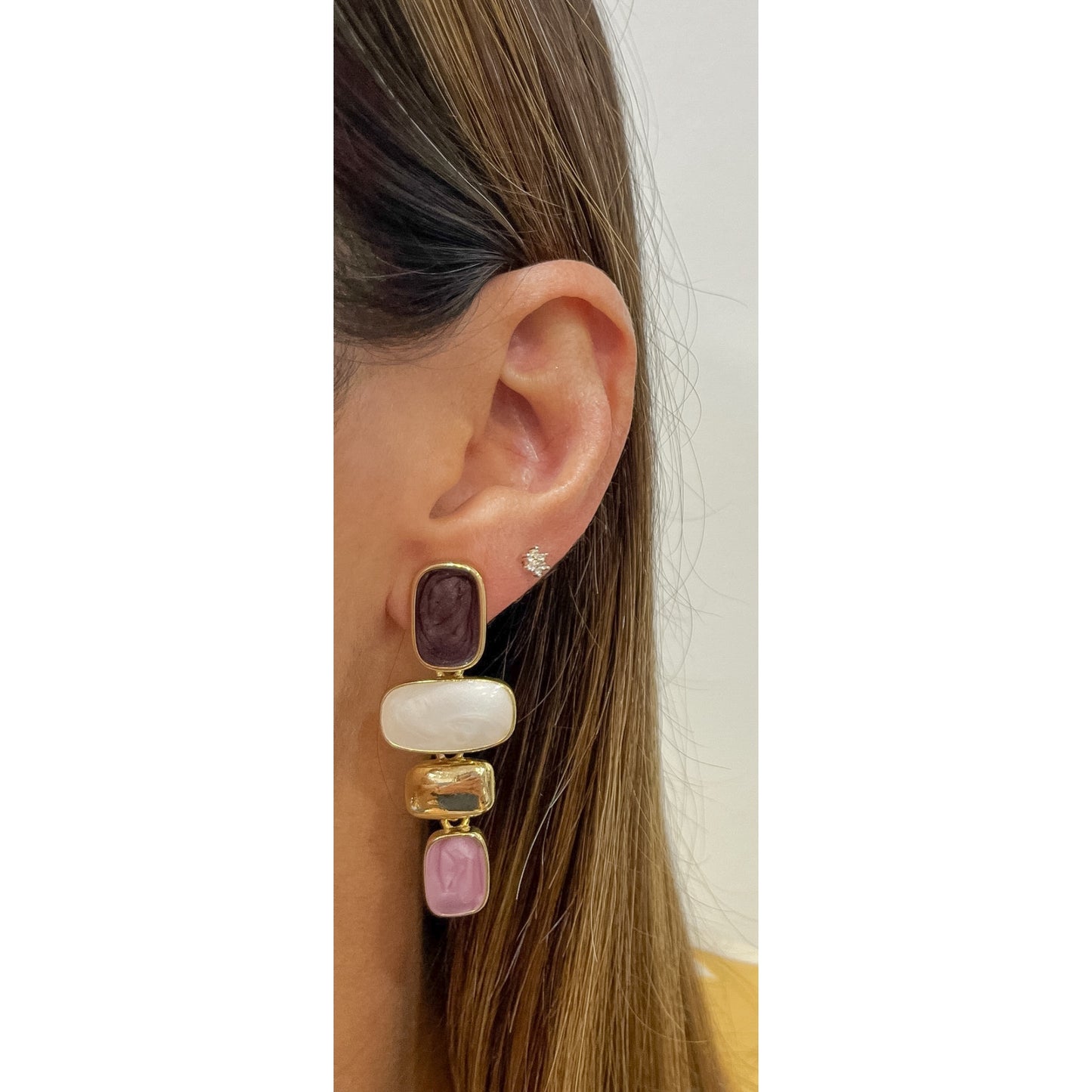 Aretes AVUK Blanco-Lila