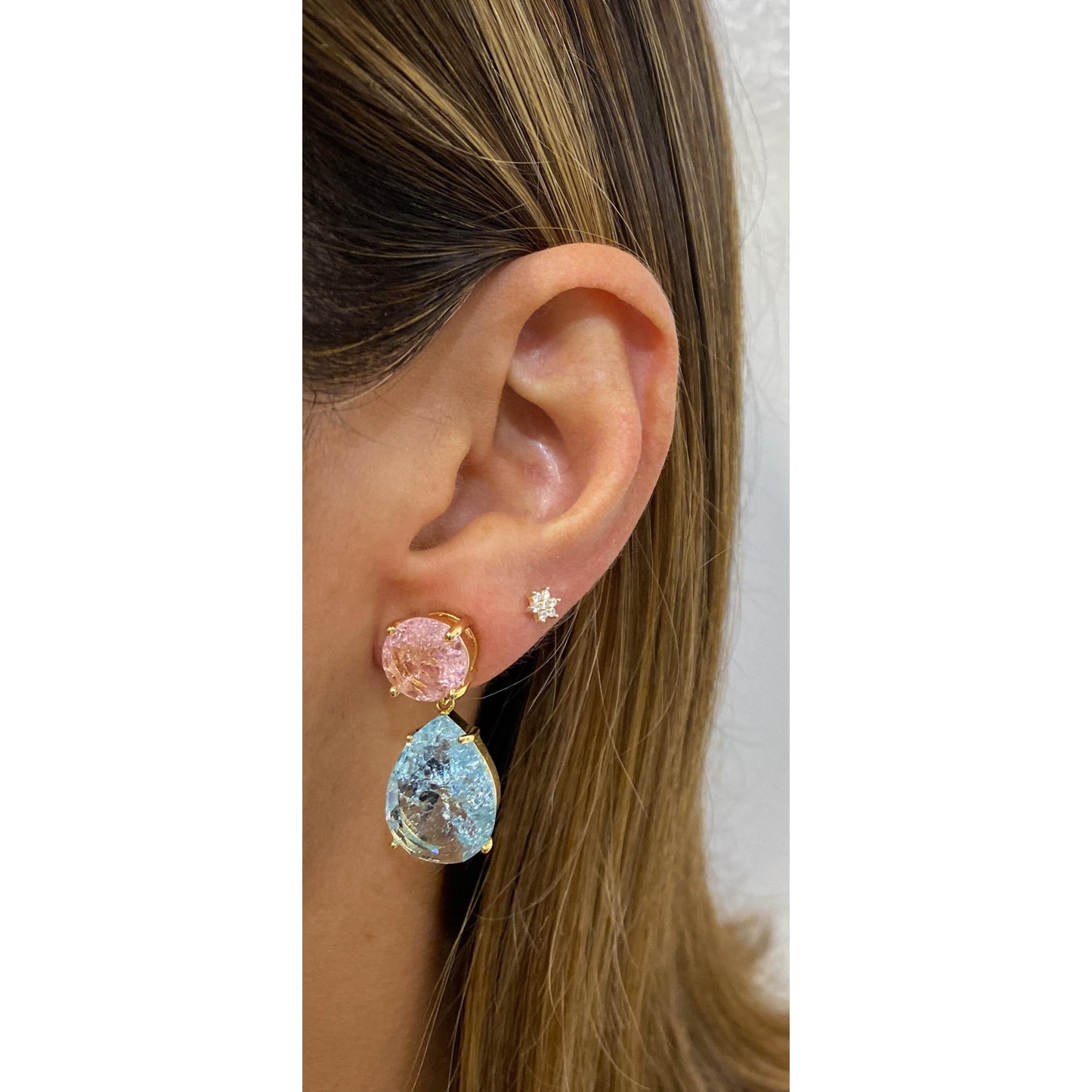 Aretes VERTY Rosado-Azul