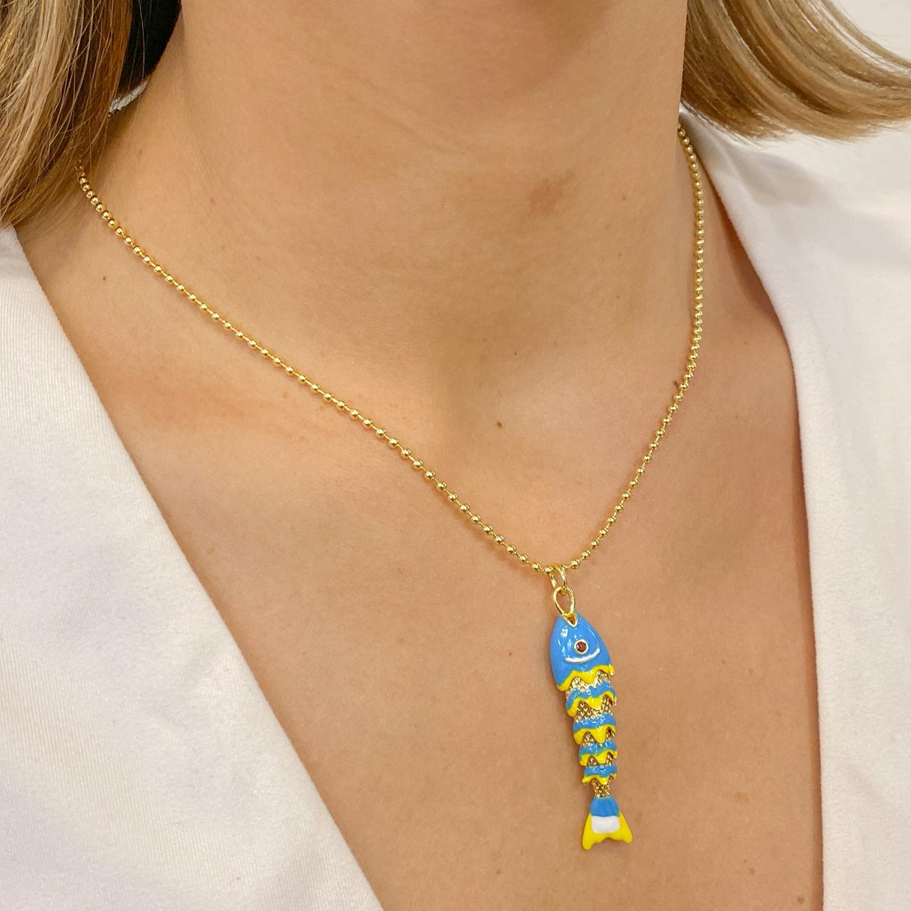 Collar ENURI Pez Grande Turquesa