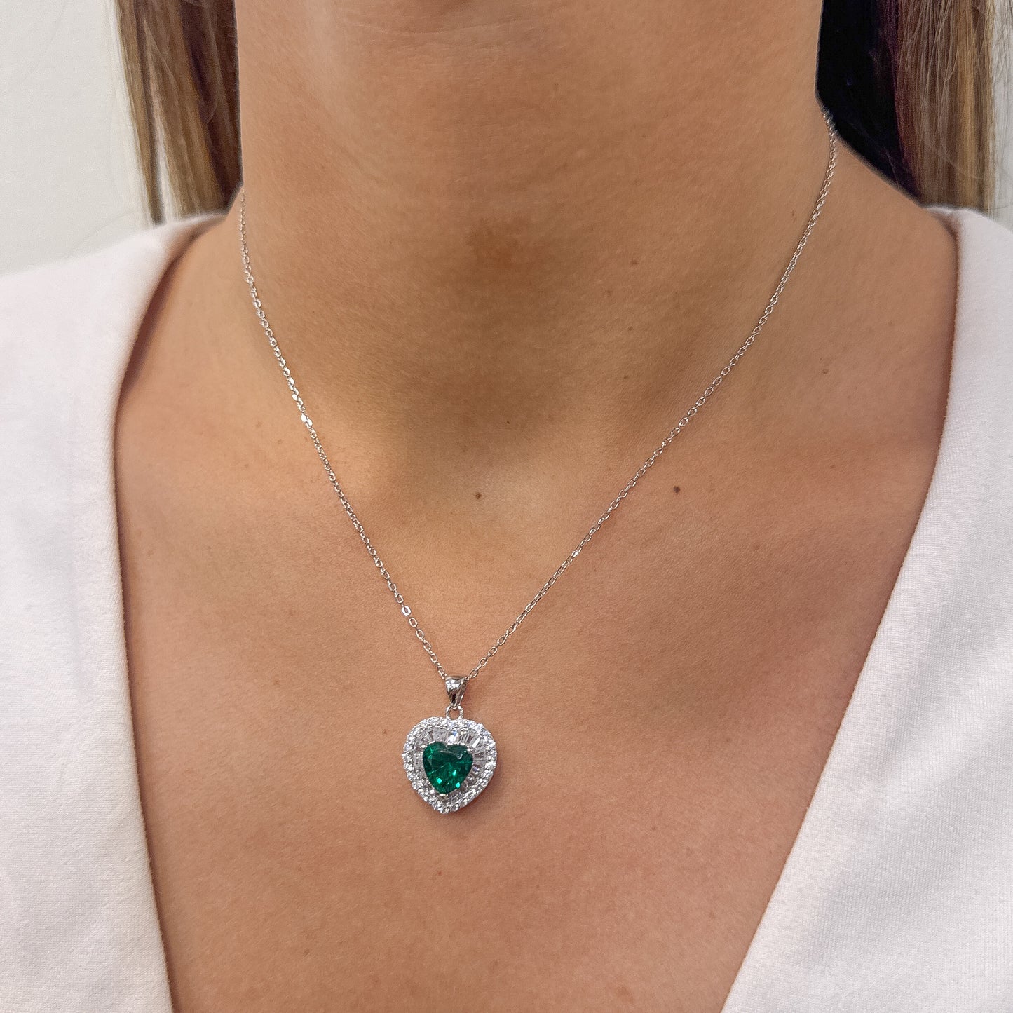 Collar LEMNA Verde - Plateado