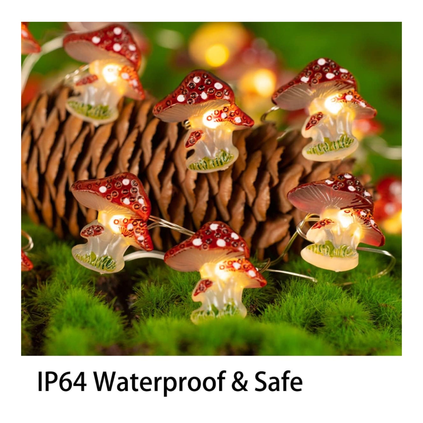 ✨🍄Cadena de Luces Decorativas De Hongos LED 🍄⭐️