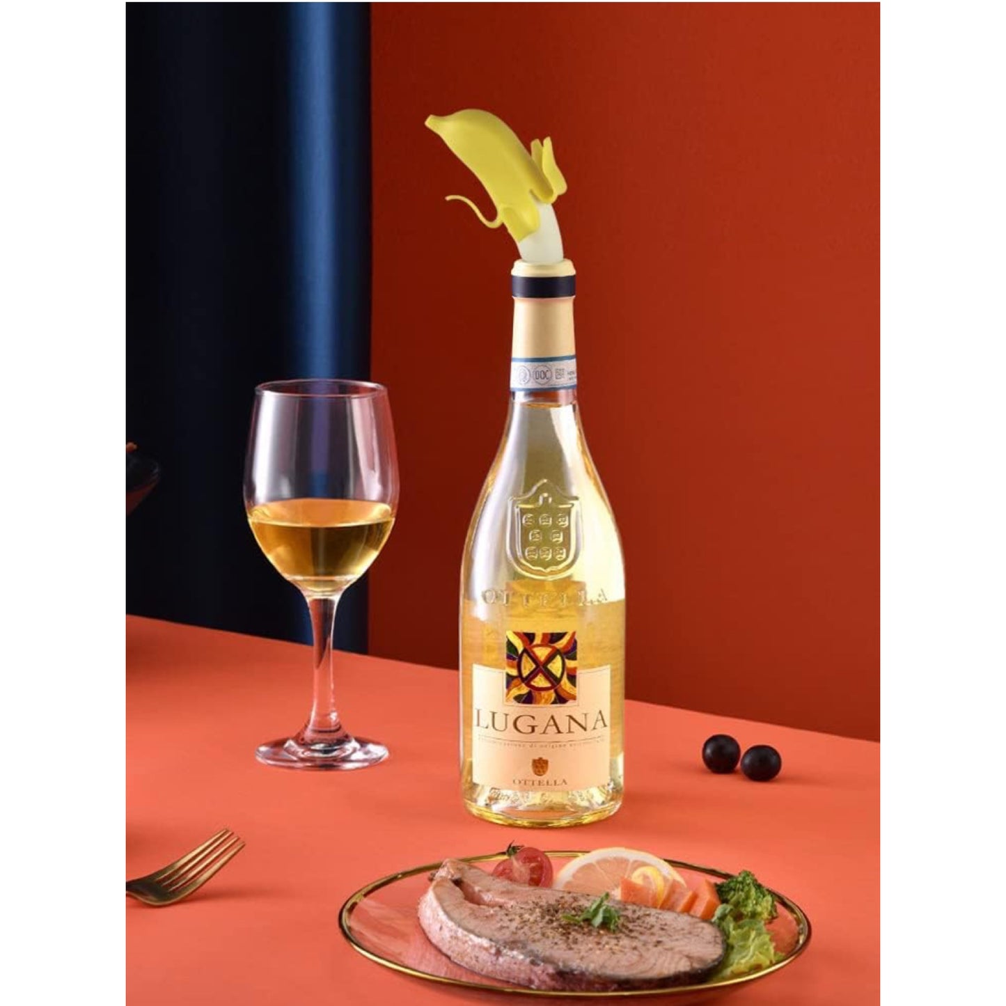 🍌🍷 Tapones de Vino de Banana Para Botellas de Vino–Juego de 2 – A prueba de Fugas