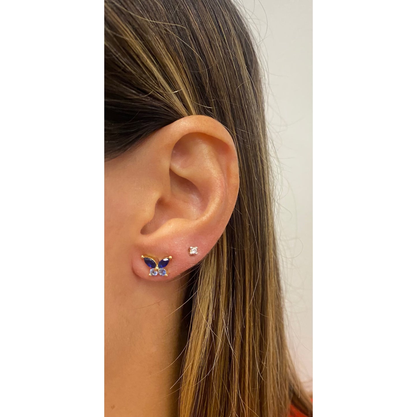 Aretes IPOXA Azul Dorado