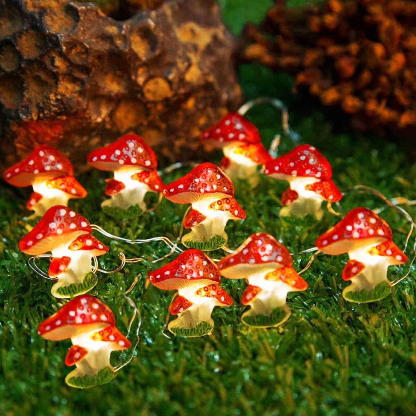 ✨🍄Cadena de Luces Decorativas De Hongos LED 🍄⭐️