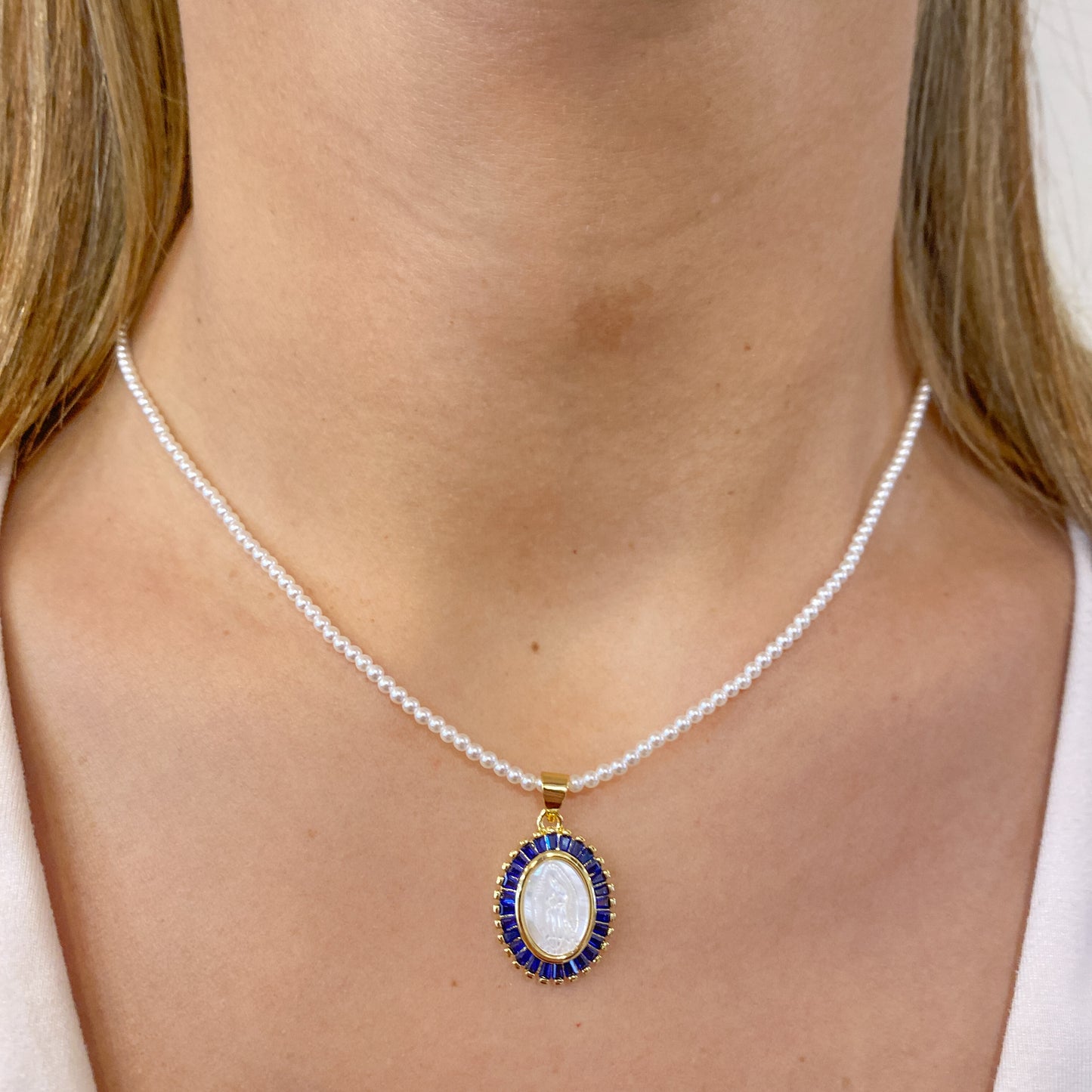 Collar GENCI Azul -Virgen de Guadalupe