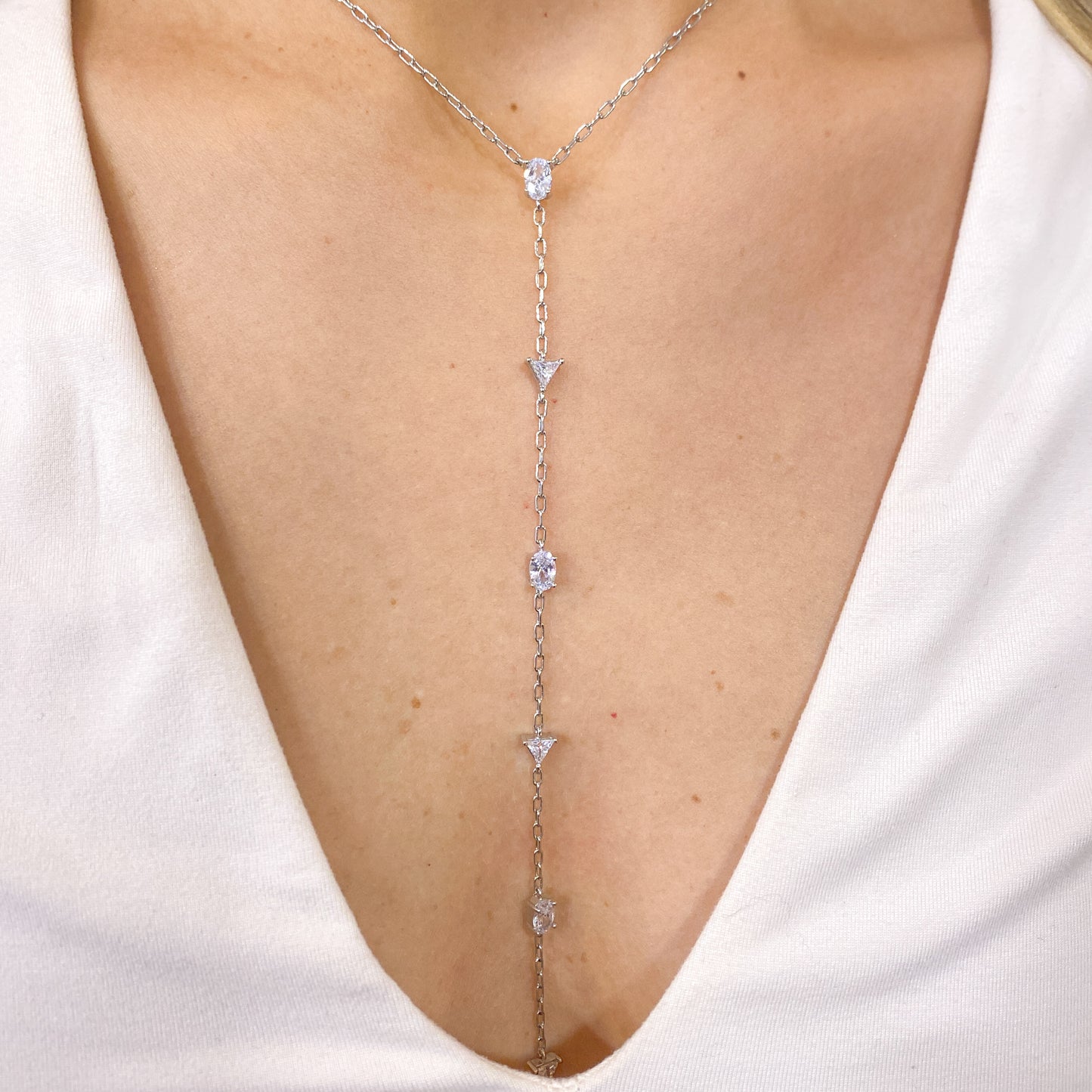 Collar Péndulo SUKIL Plateado-Clear