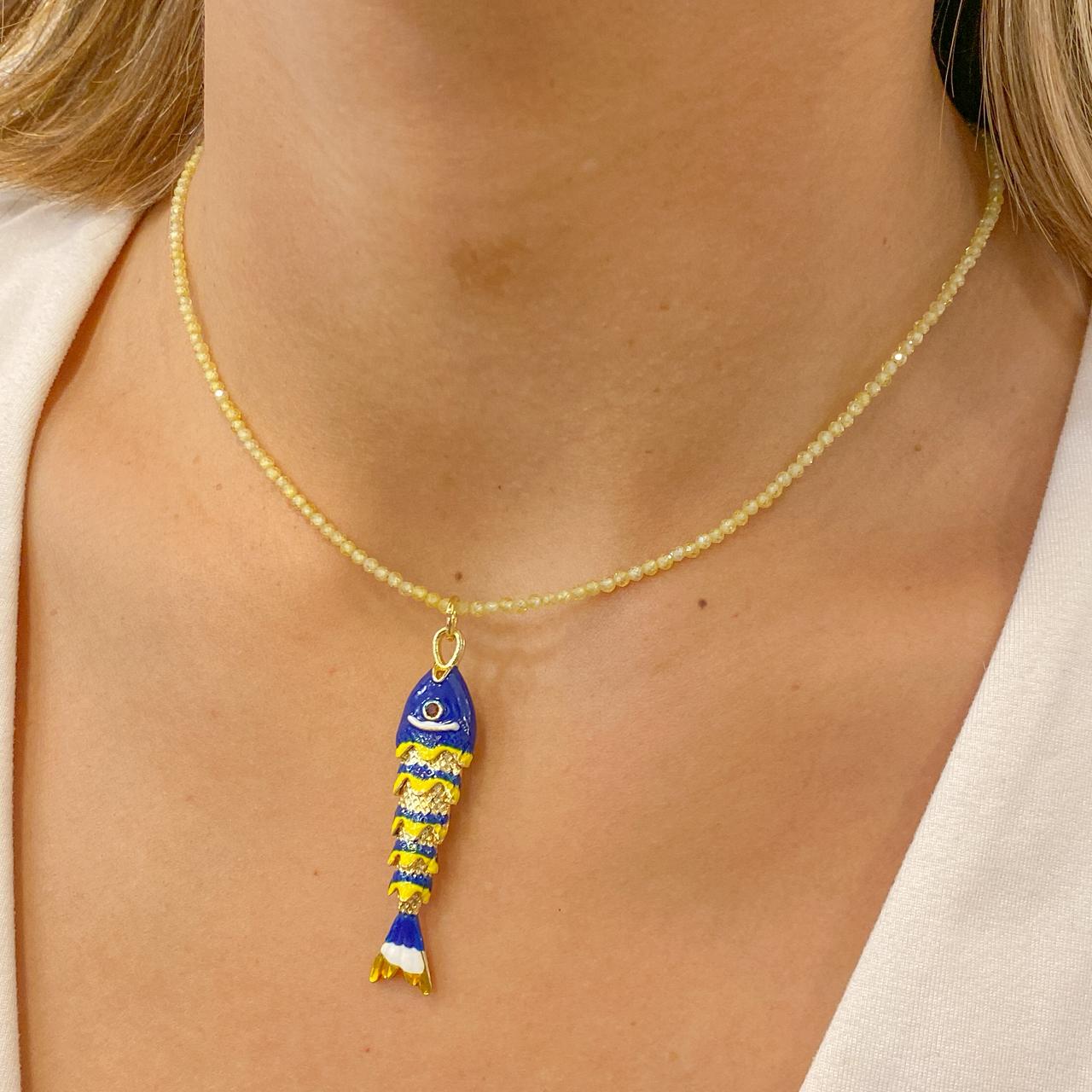 Collar CRAMBY Pez Grande Azul Oscuro