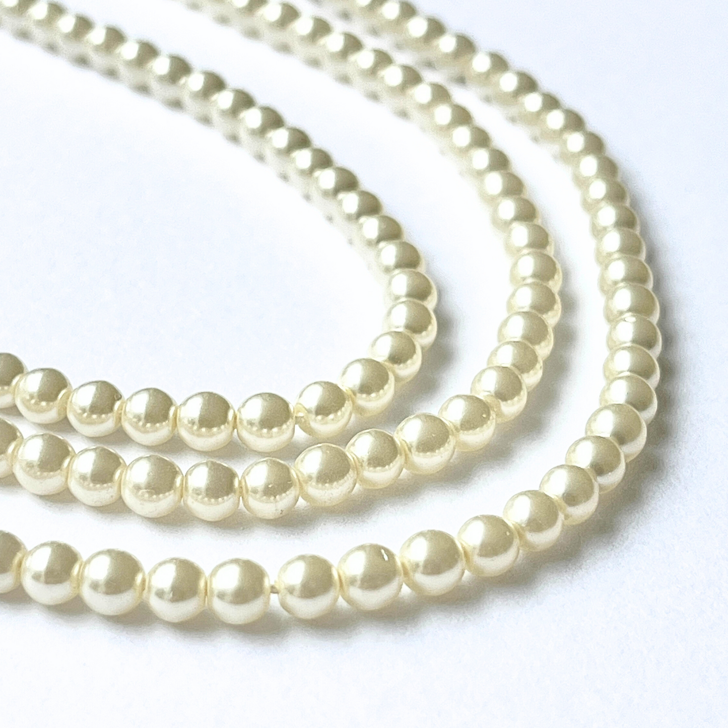 Sarta Perla Checa Beige 4mm