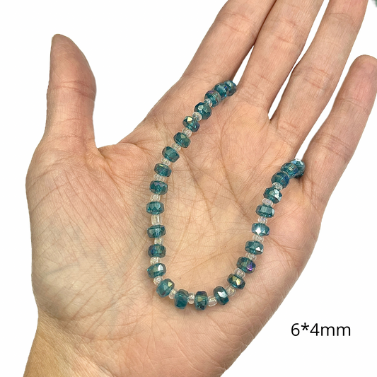 Sarta Murano Cilindro Turquesa 6*4mm