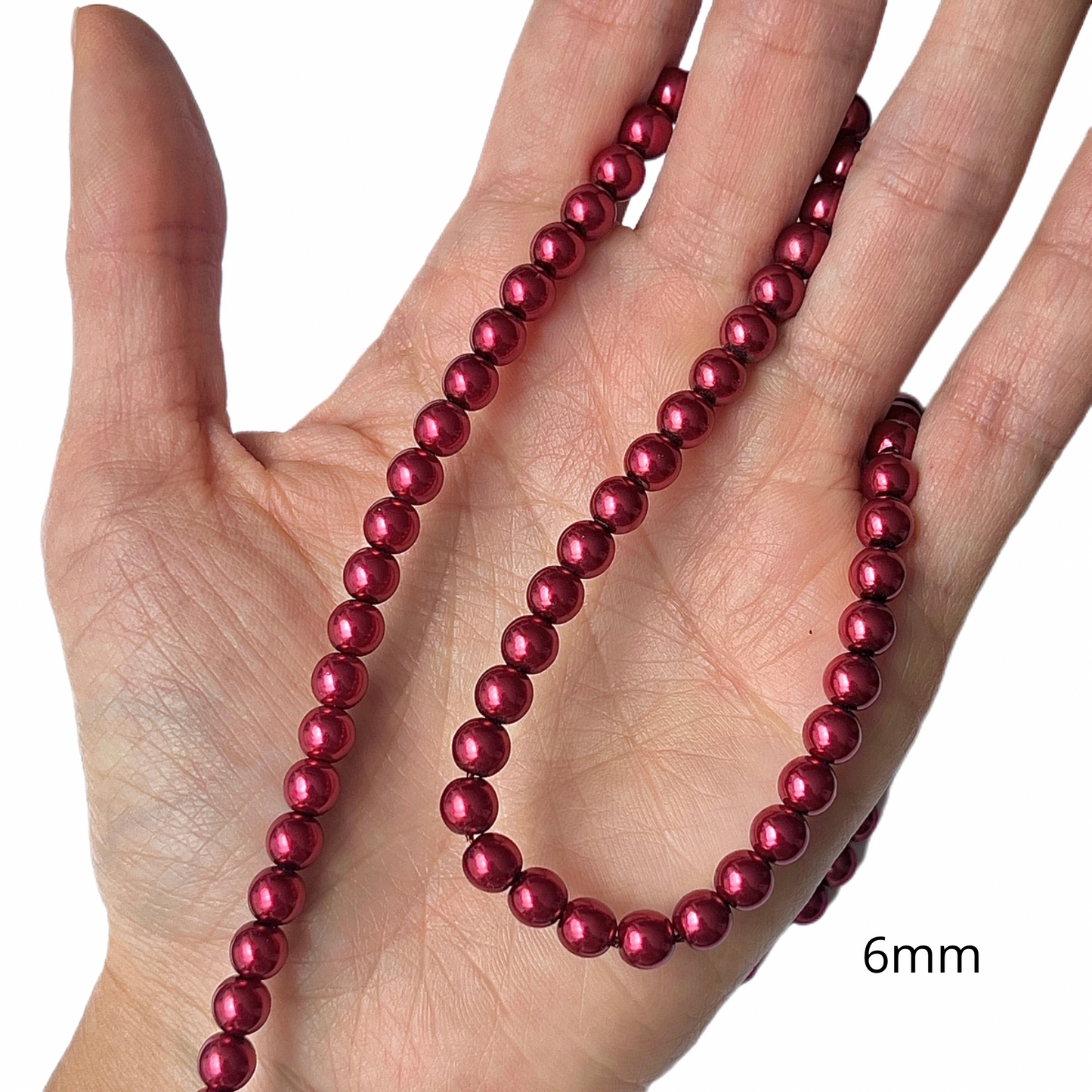 Sarta Perla Checa Roja 6mm