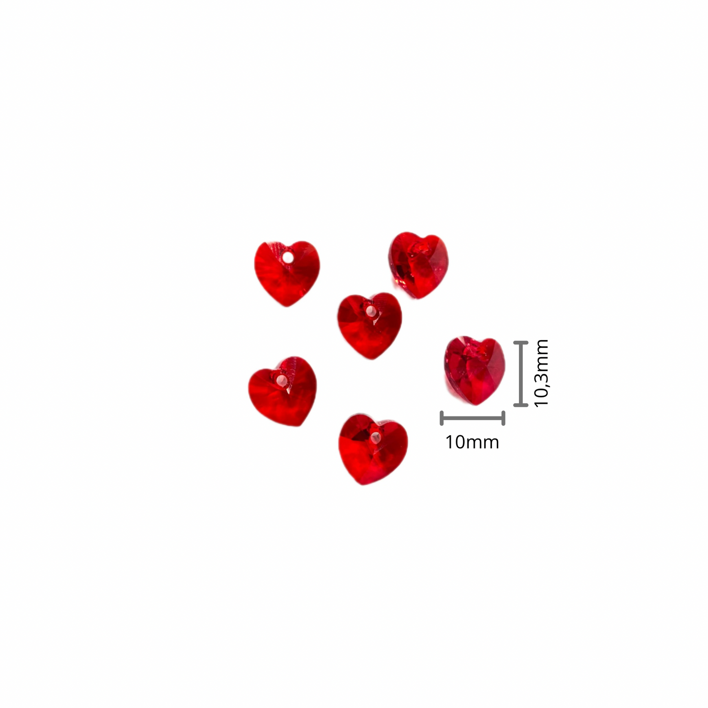 Corazón Swarovski 6228 Ligth Siam 10.3x10mm