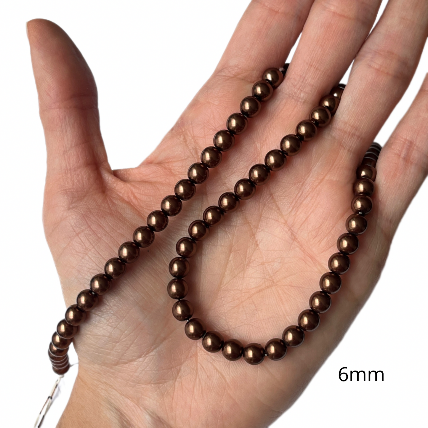 Sarta Perla Checa Cafe 6mm