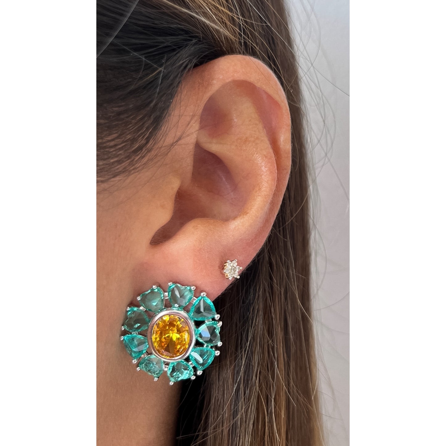 Aretes KOLY Aguamarina / Amarillo