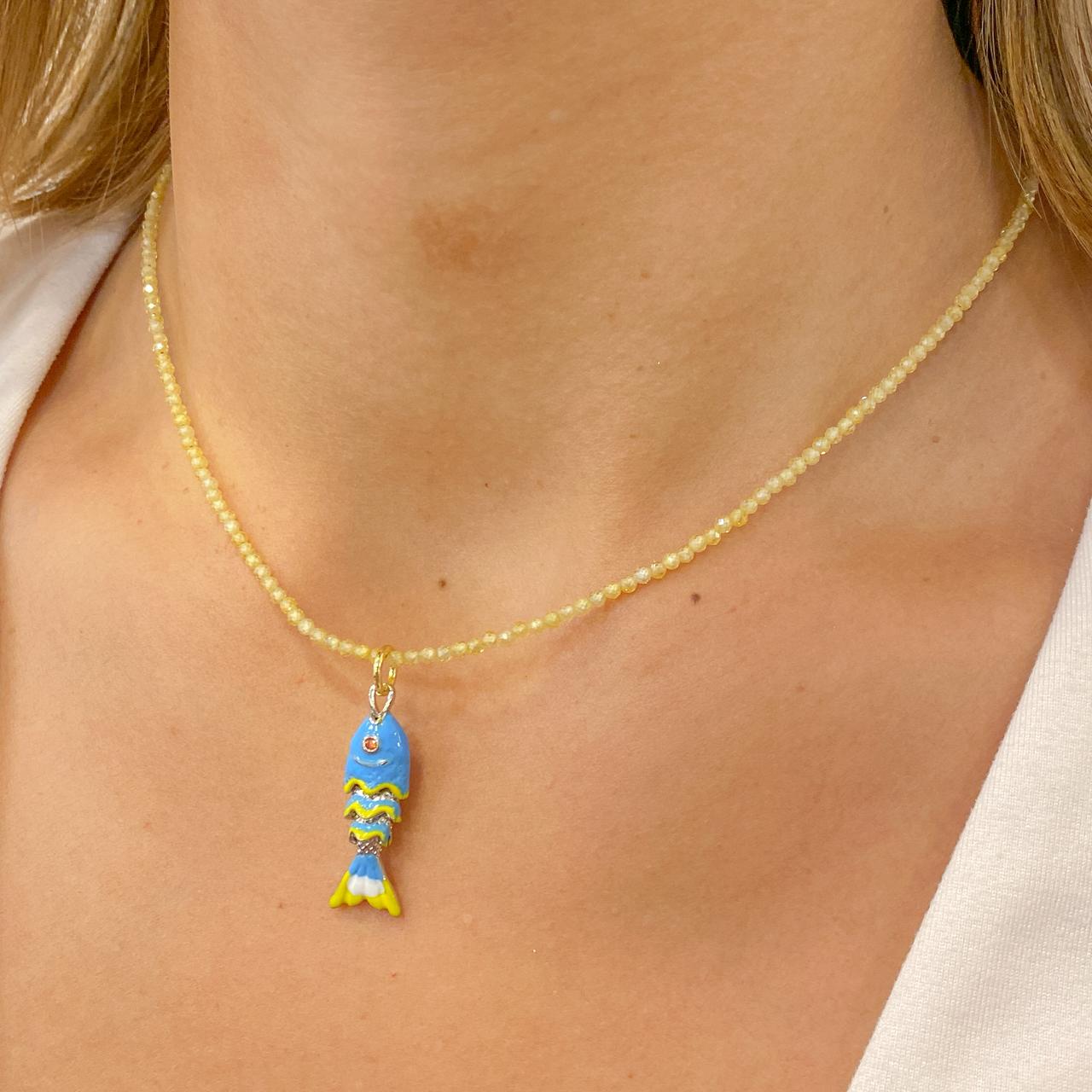 Collar CRAMBY Pez Pequeño Turquesa