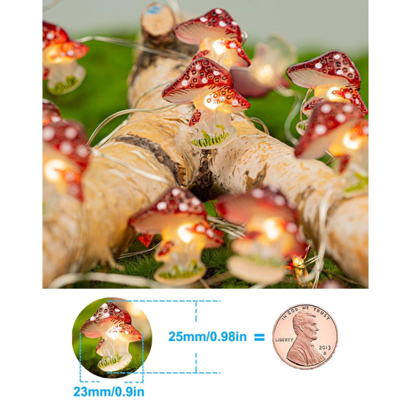 ✨🍄Cadena de Luces Decorativas De Hongos LED 🍄⭐️