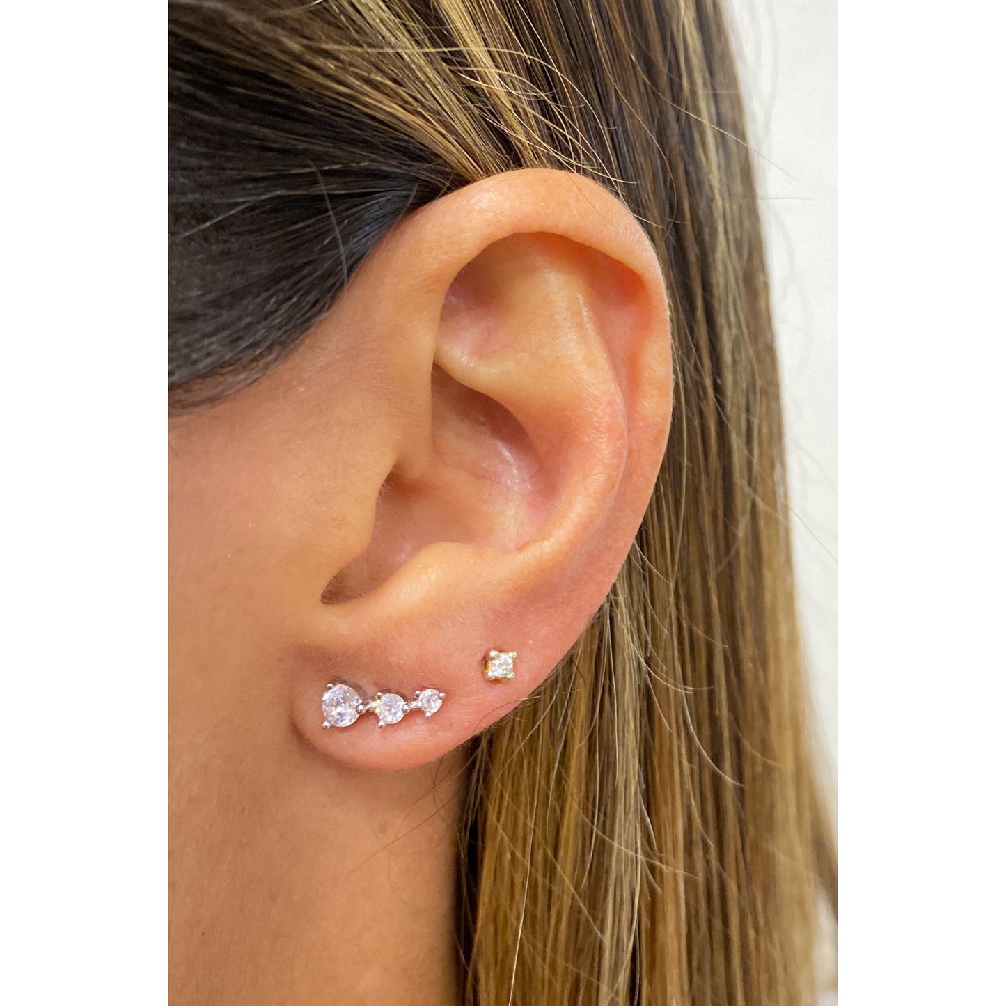 Aretes VILKA Clear Plateado