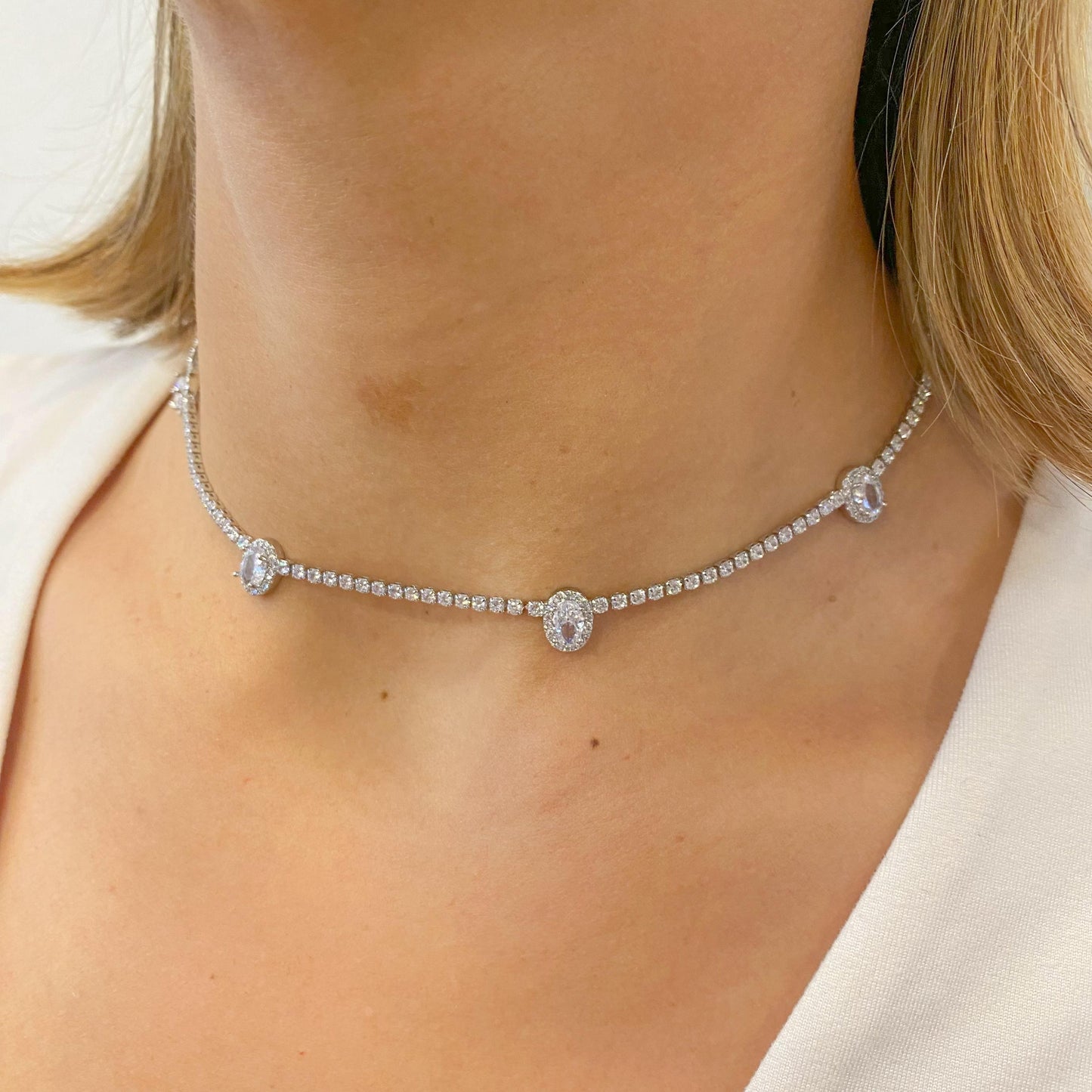 Collar KATRU Plateado-Clear