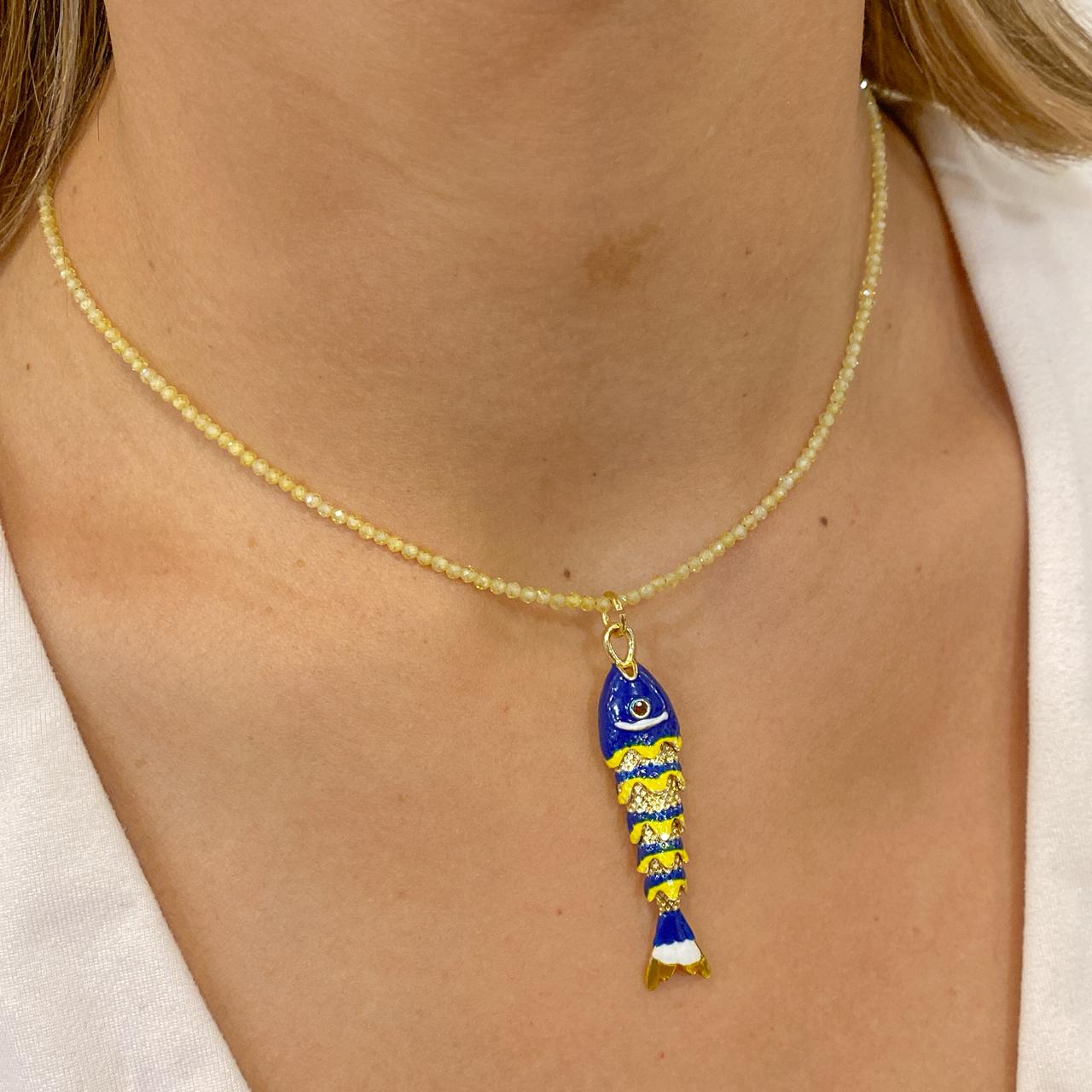 Collar CRAMBY Pez Grande Azul Oscuro