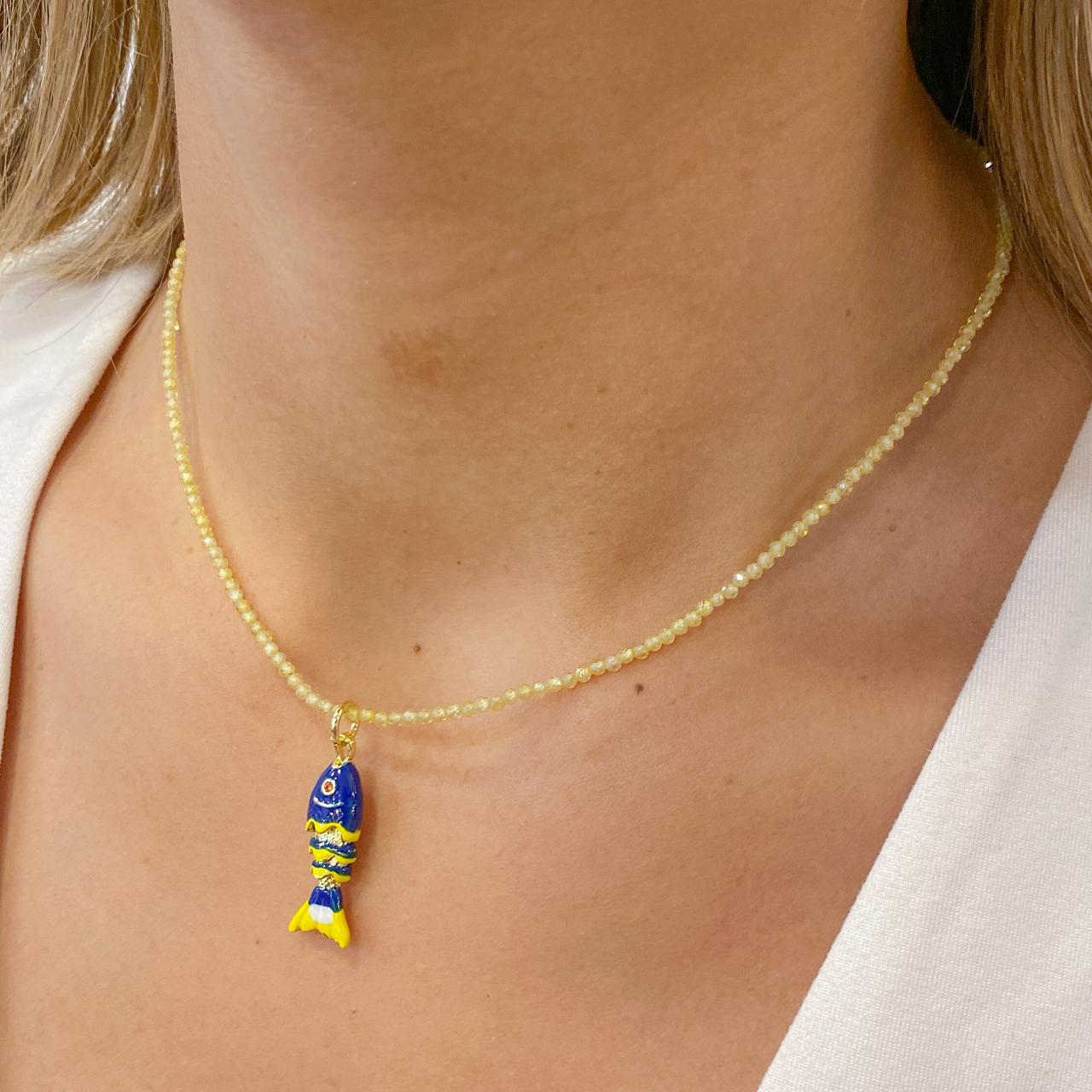 Collar CRAMBY Pez Pequeño Azul Oscuro