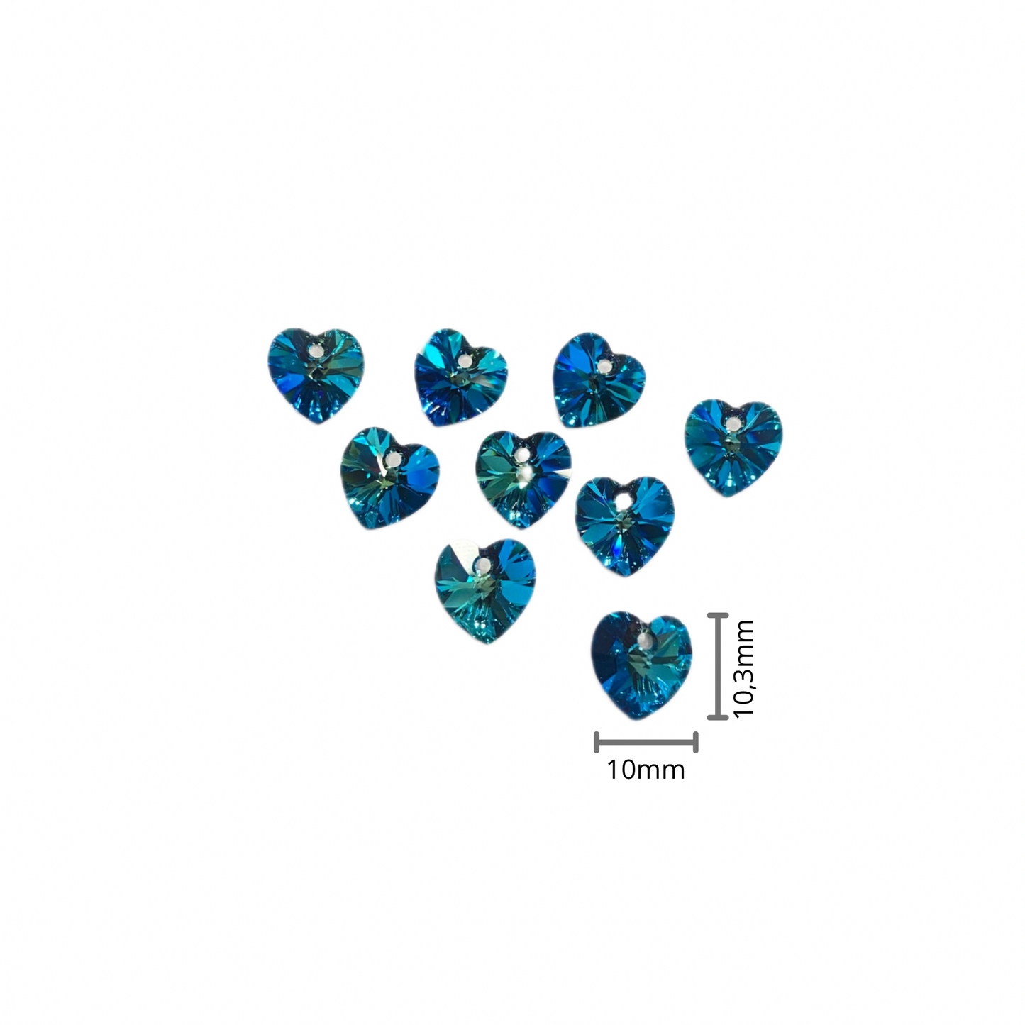 Corazón Swarovski 6228 Crystal Bermuda Blue 10.3x10mm
