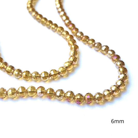 ✨🪩 Sarta Murano Bola Ambar 6mm 🪩 ✨